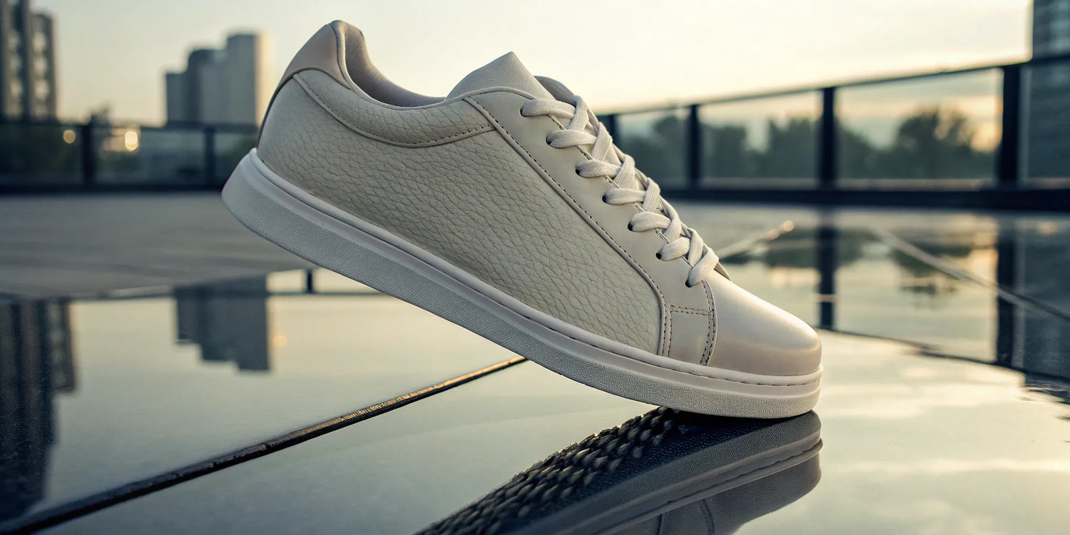 Height-increasing tennis shoe for added confidence.