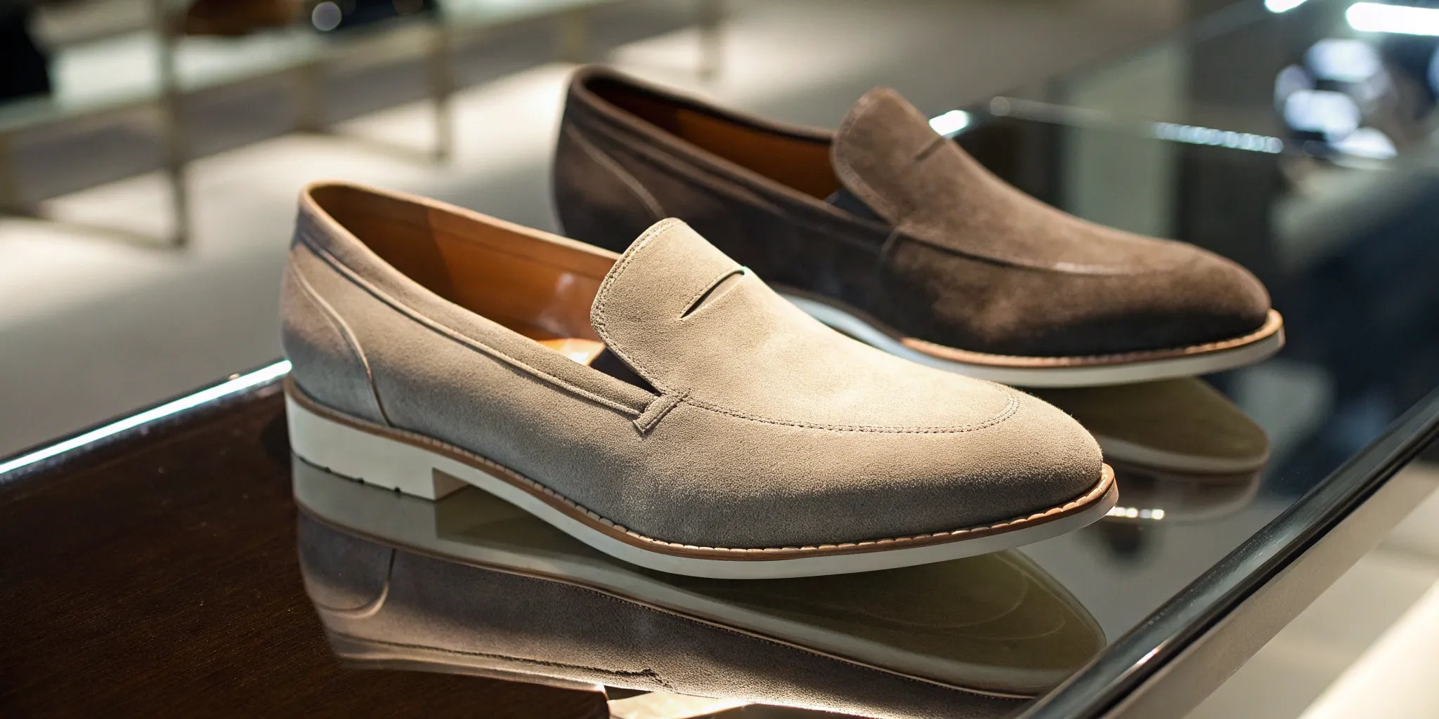 Stylish lift-sole loafers for shorter men and women.