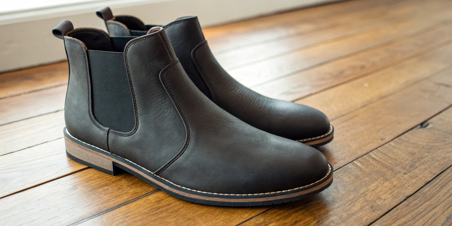 Stylish black minimalist boots.