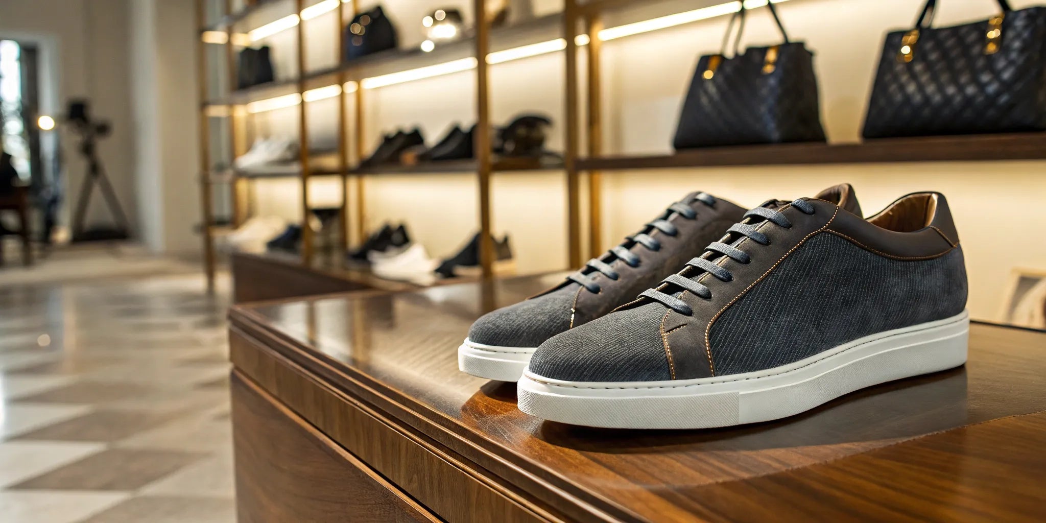 Modern elevator sneakers for men with discreet height-increasing soles.