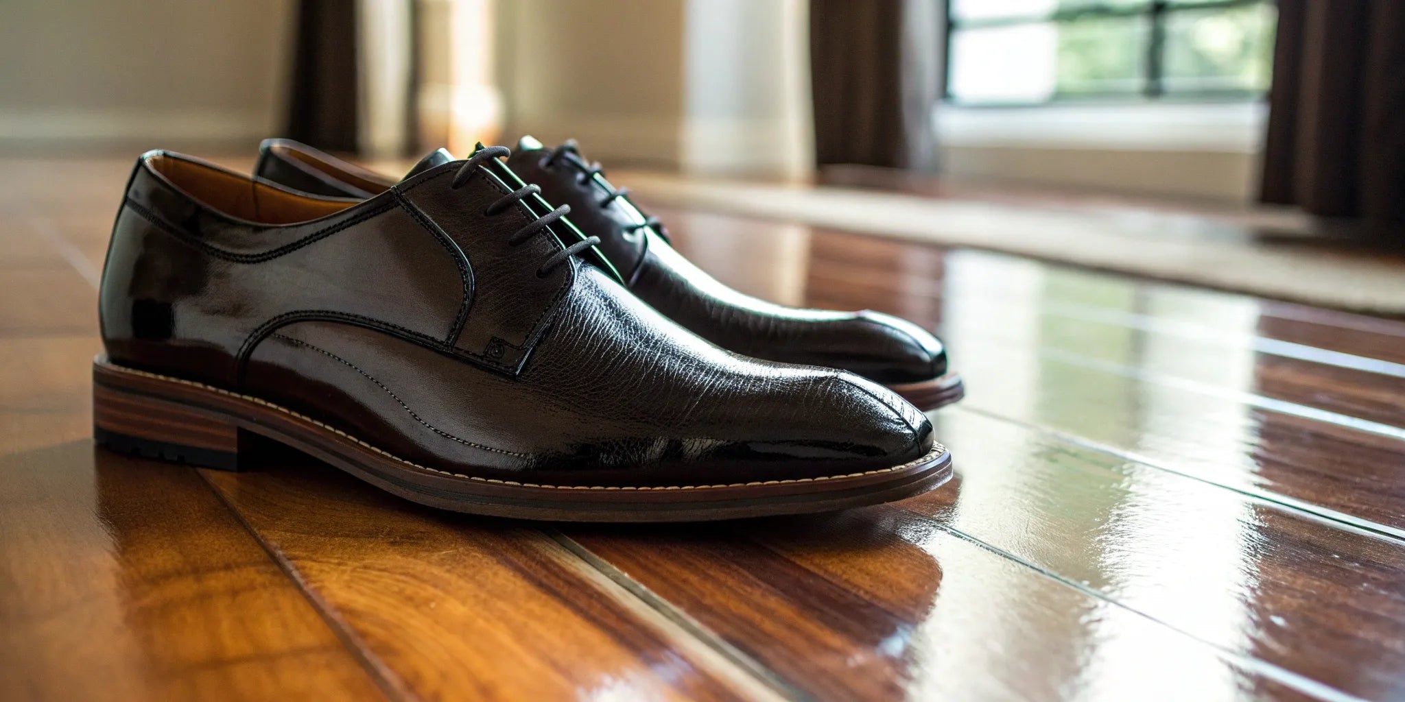 Stylish black dress shoes that give you height.