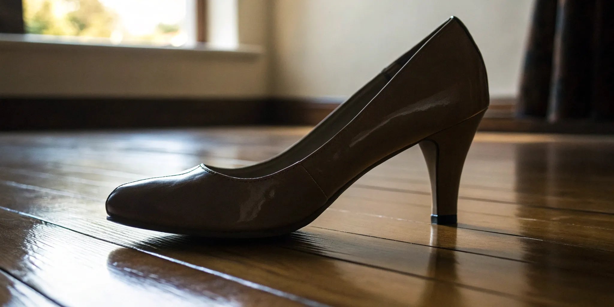 Brown heightening dress shoe with a hidden lift.