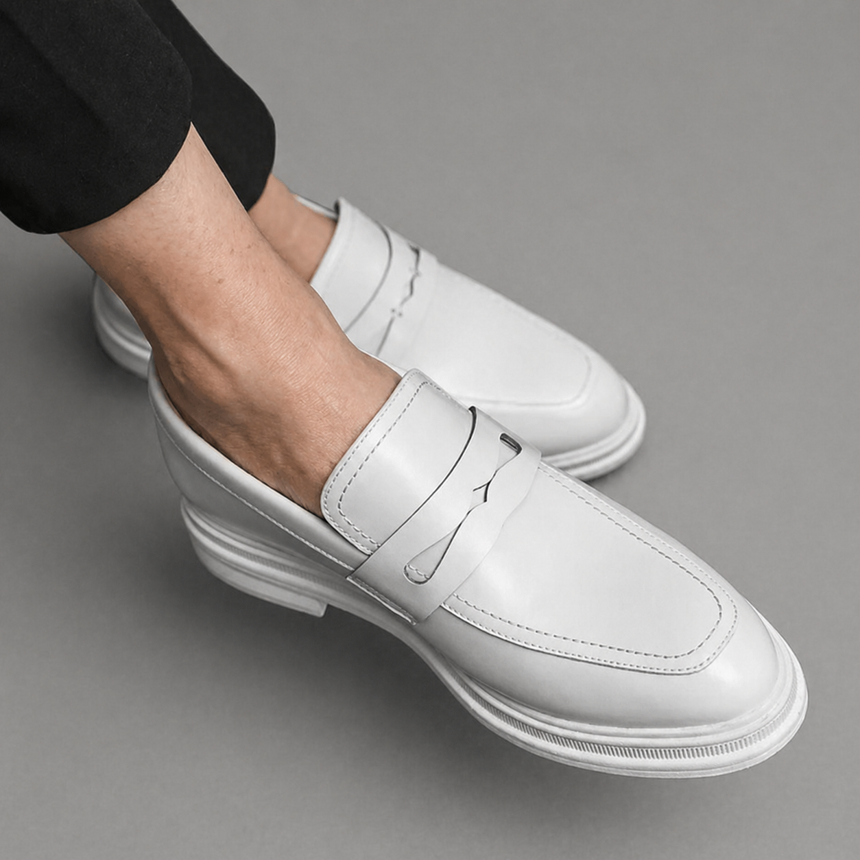 Ivory Loafers – 8cm (3") - Prime Lifts