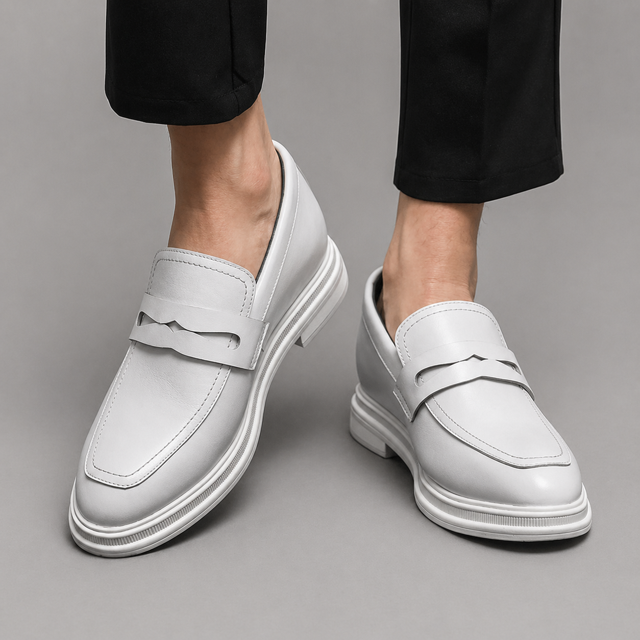 Ivory Loafers – 8cm (3") - Prime Lifts
