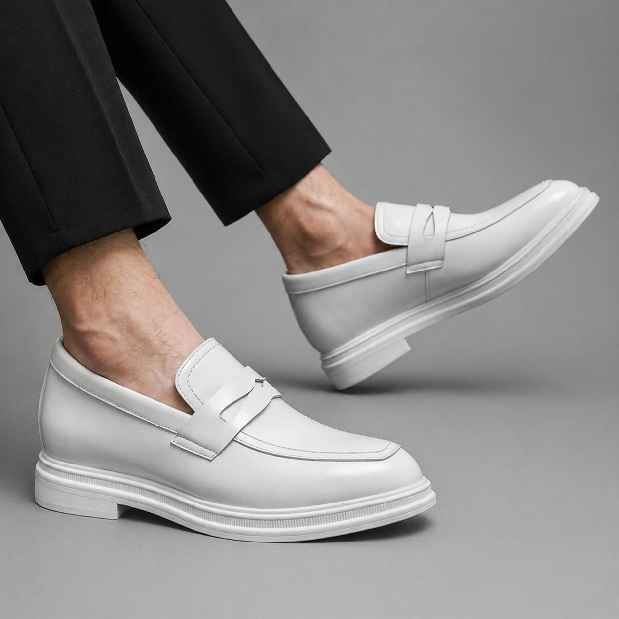 Ivory Loafers – 8cm (3") - Prime Lifts