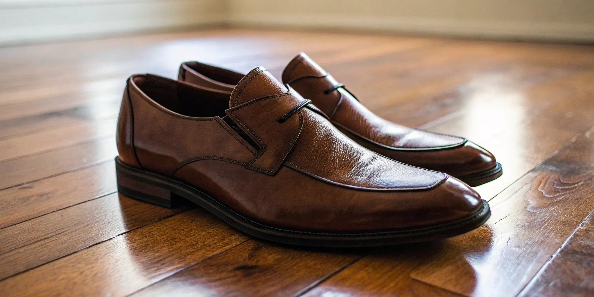 Stylish brown leather height-increasing dress shoes for men.
