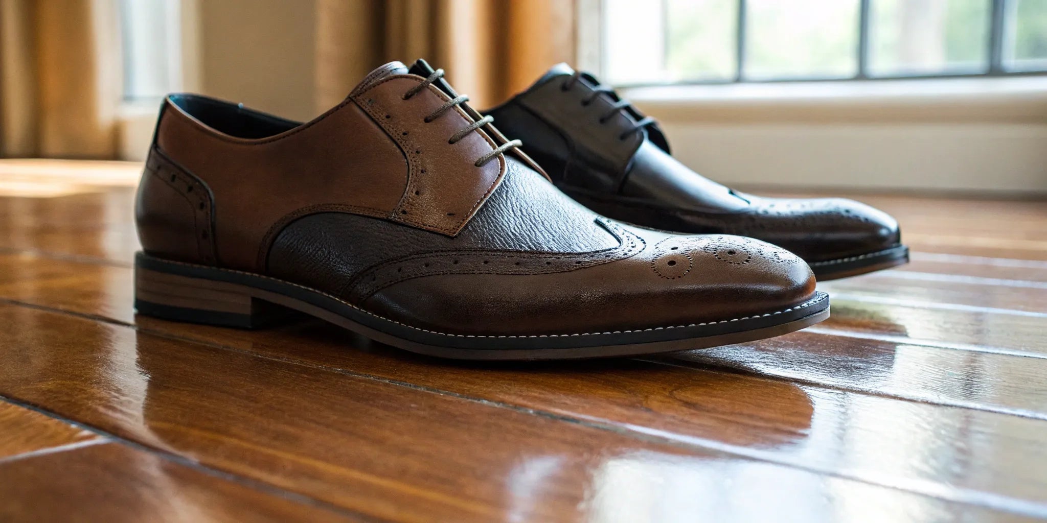 Stylish brown men's elevator shoes.