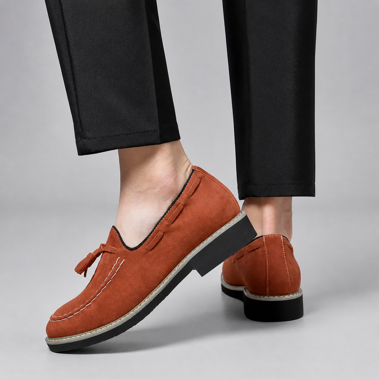 Hudson Tassel Loafers – 7cm (2.7") - Prime Lifts
