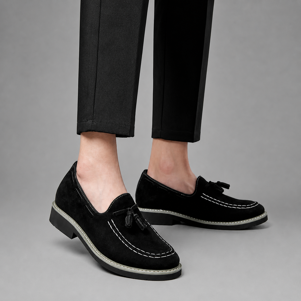Hudson Tassel Loafers – 7cm (2.7") - Prime Lifts