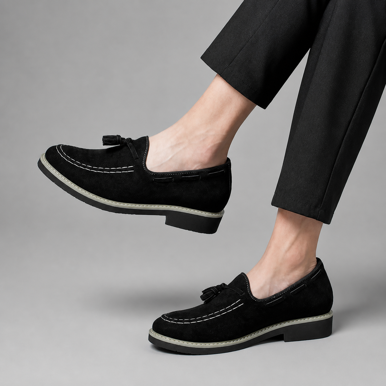 Hudson Tassel Loafers – 7cm (2.7") - Prime Lifts