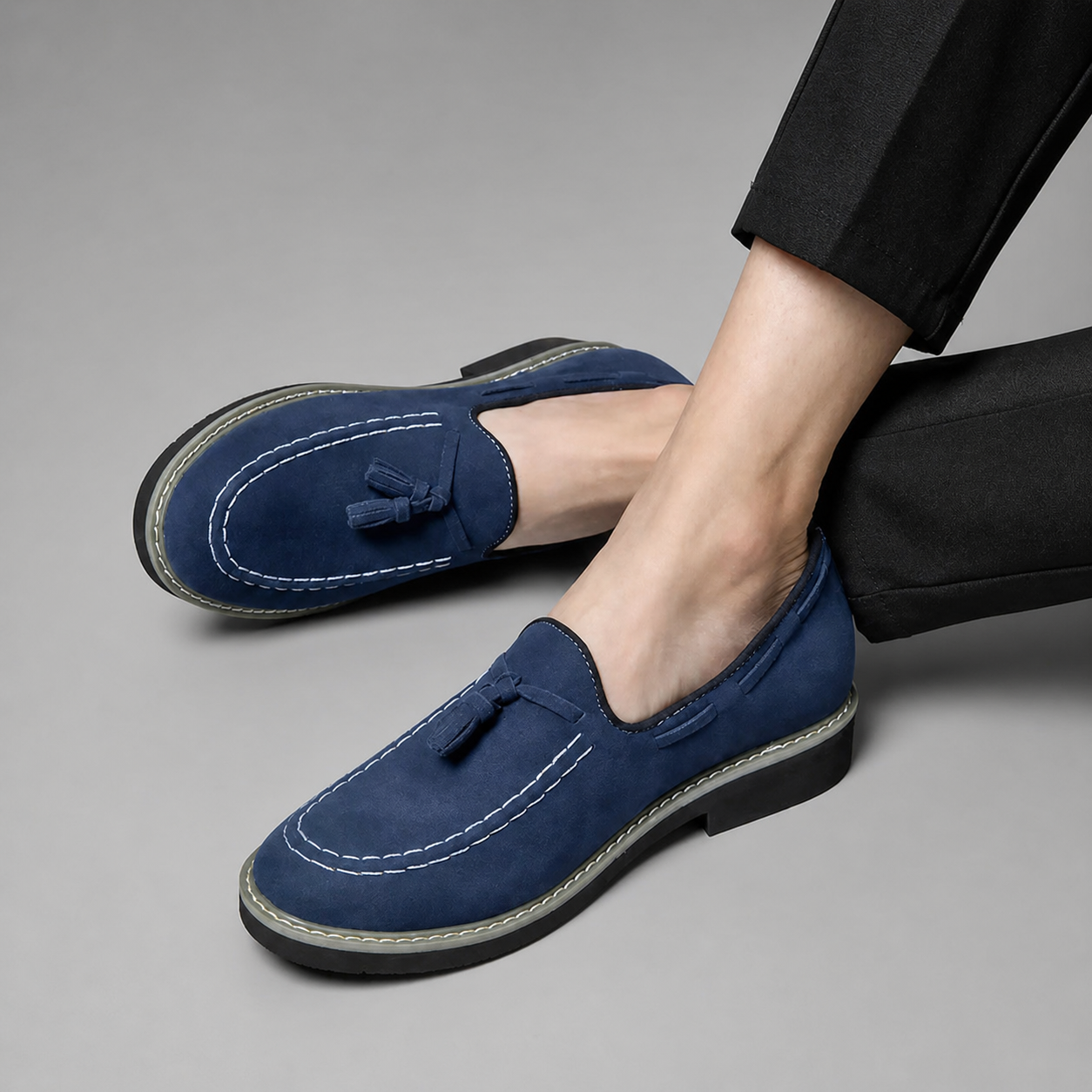 Hudson Tassel Loafers – 7cm (2.7") - Prime Lifts