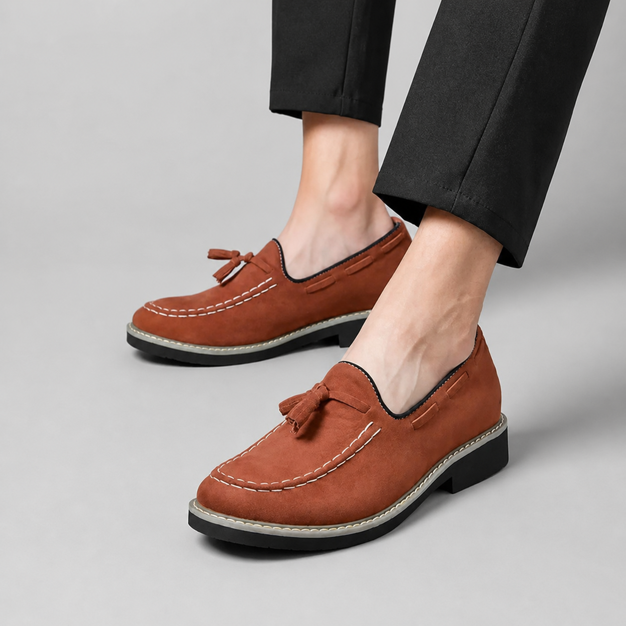 Hudson Tassel Loafers – 7cm (2.7") - Prime Lifts
