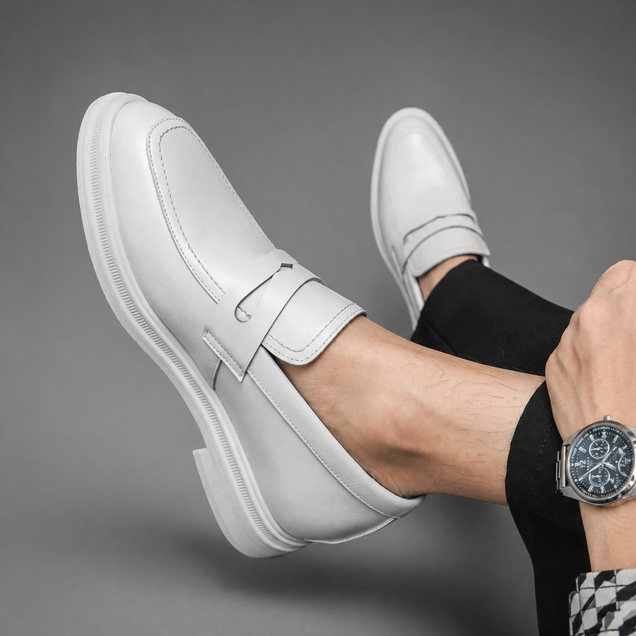 Ivory Loafers – 8cm (3") - Prime Lifts